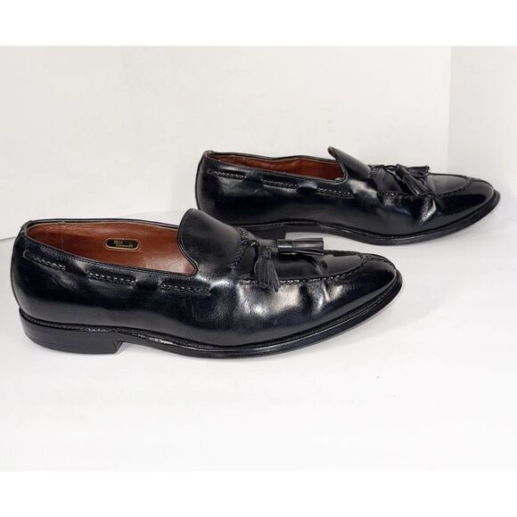 Allen Edmonds Black Leather Pembrooke Loafer Tassel Classic Dress Shoes 11 D - Picture 12 of 16